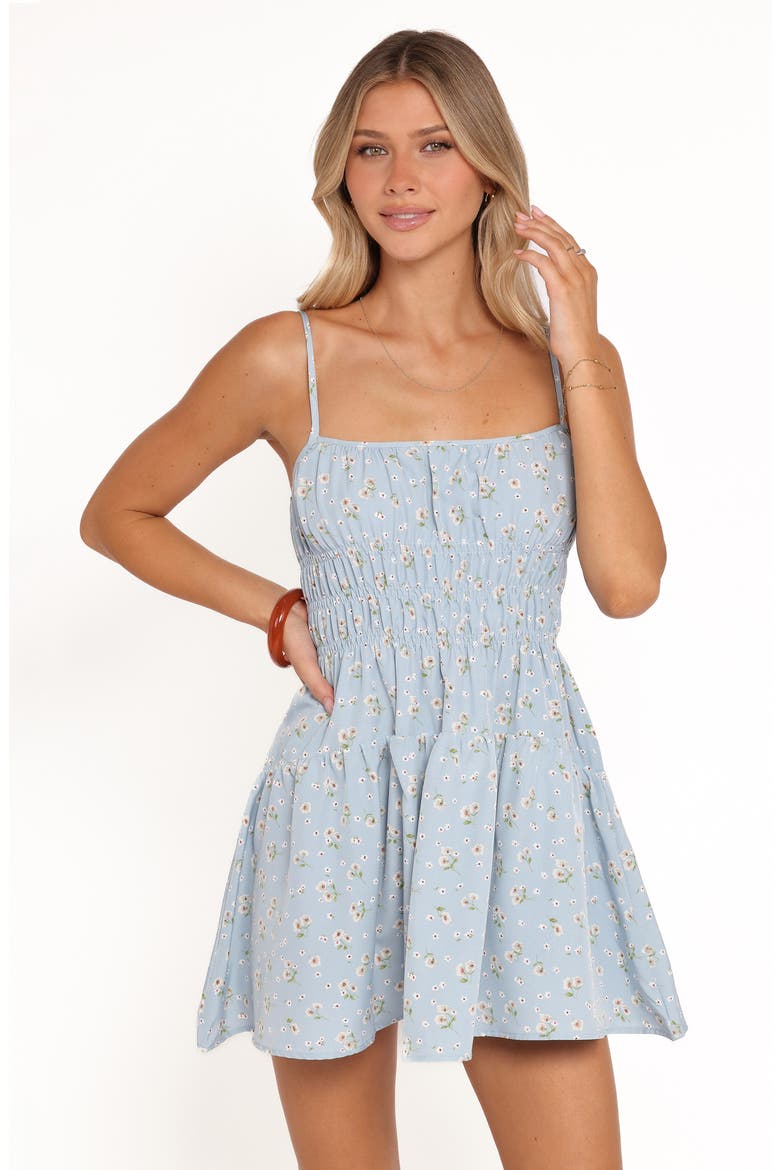Makayla Floral Minidress, Alternate, color, BLUE FLORAL