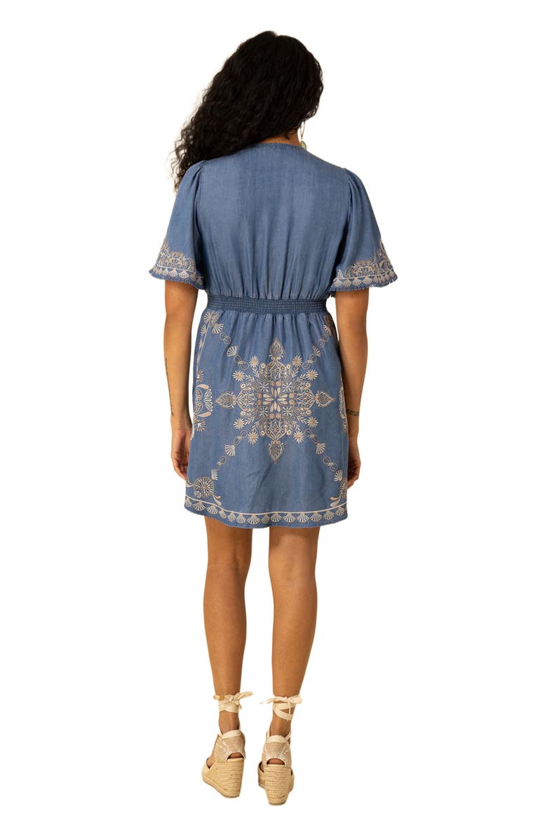 Hale Bob Elora Embroidered Chambray Dress, Alternate, color, 