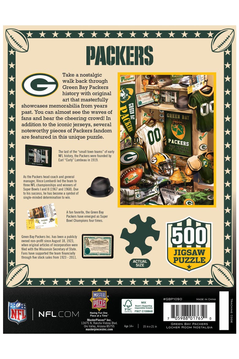 Green Bay Packers Locker Room 500 Puzzle, Alternate, color, Multicolor