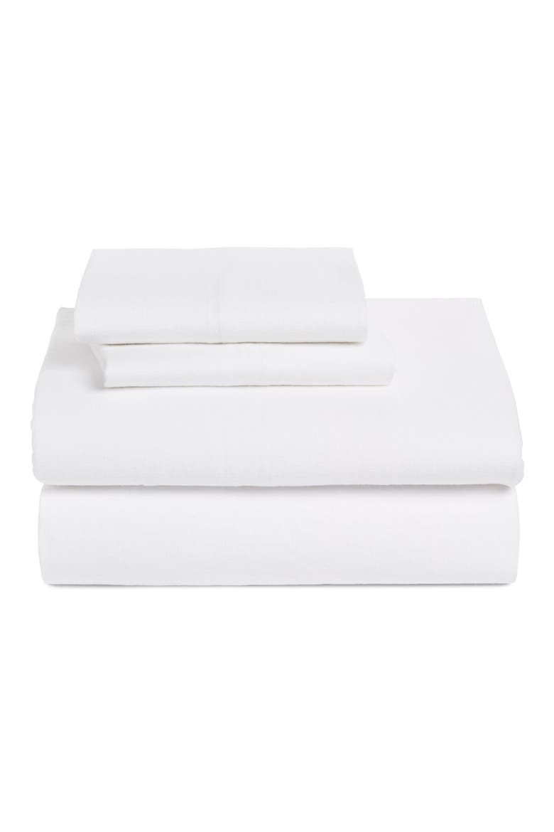 Linen & Cotton Sheet Set, Main, color, WHITE