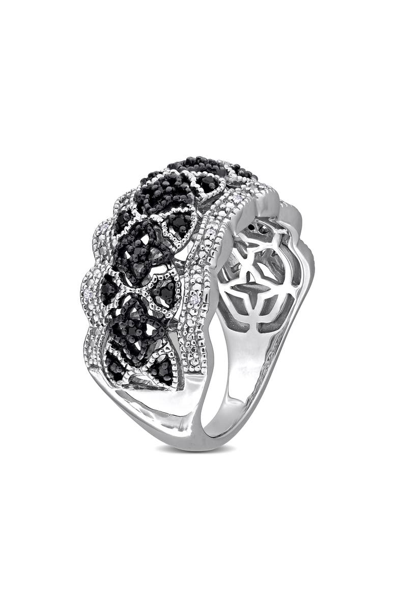 DELMAR Black & White Diamond Band Ring, Alternate, color, Black