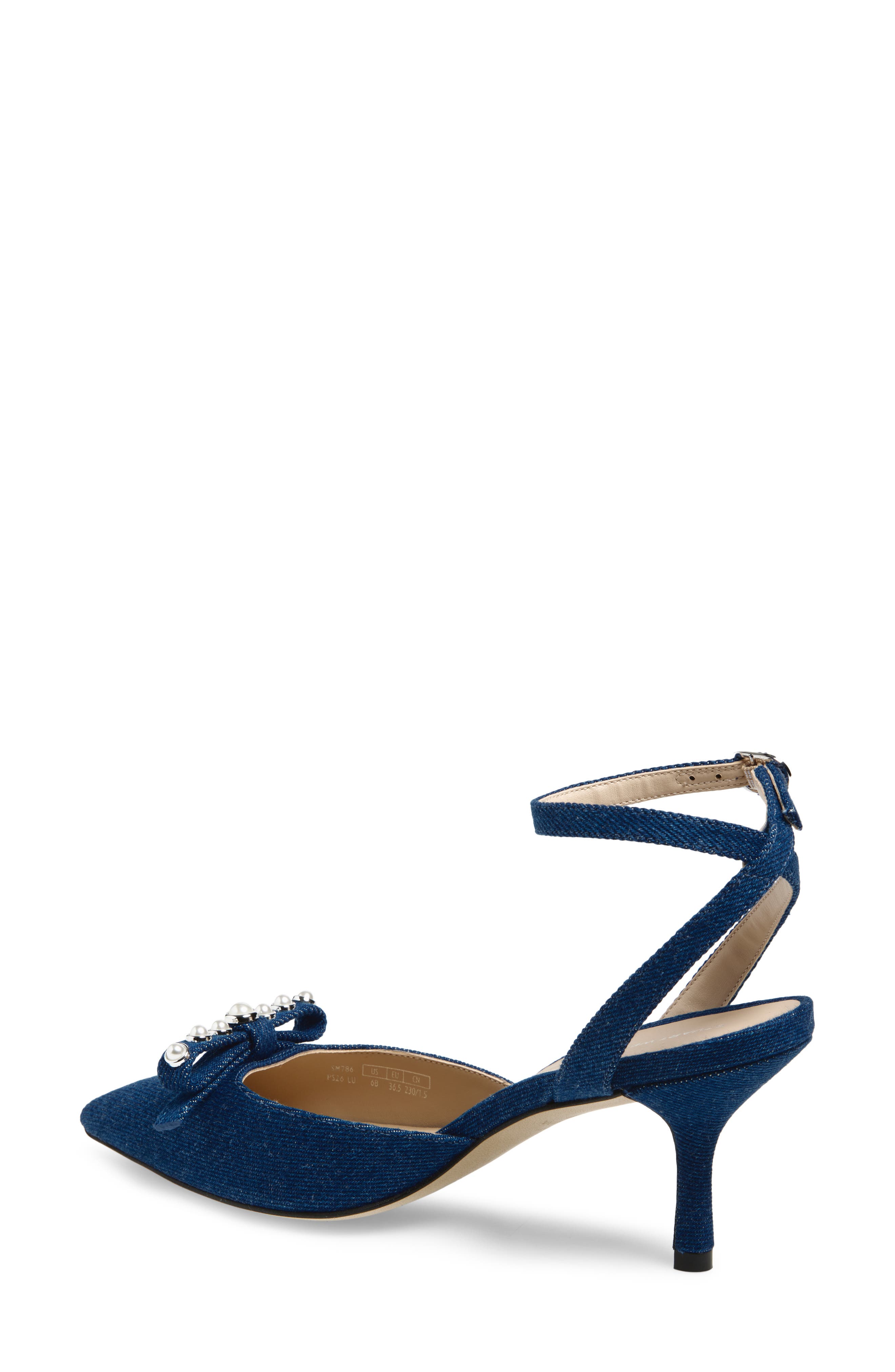Stuart Weitzman Luella Ankle Strap Pump, Alternate, color, Dark Blue