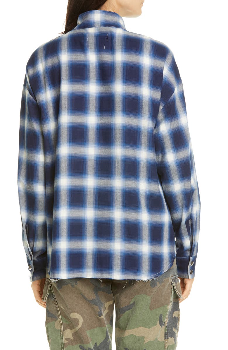RtA Josie Half Zip Plaid Shirt, Alternate, color, 