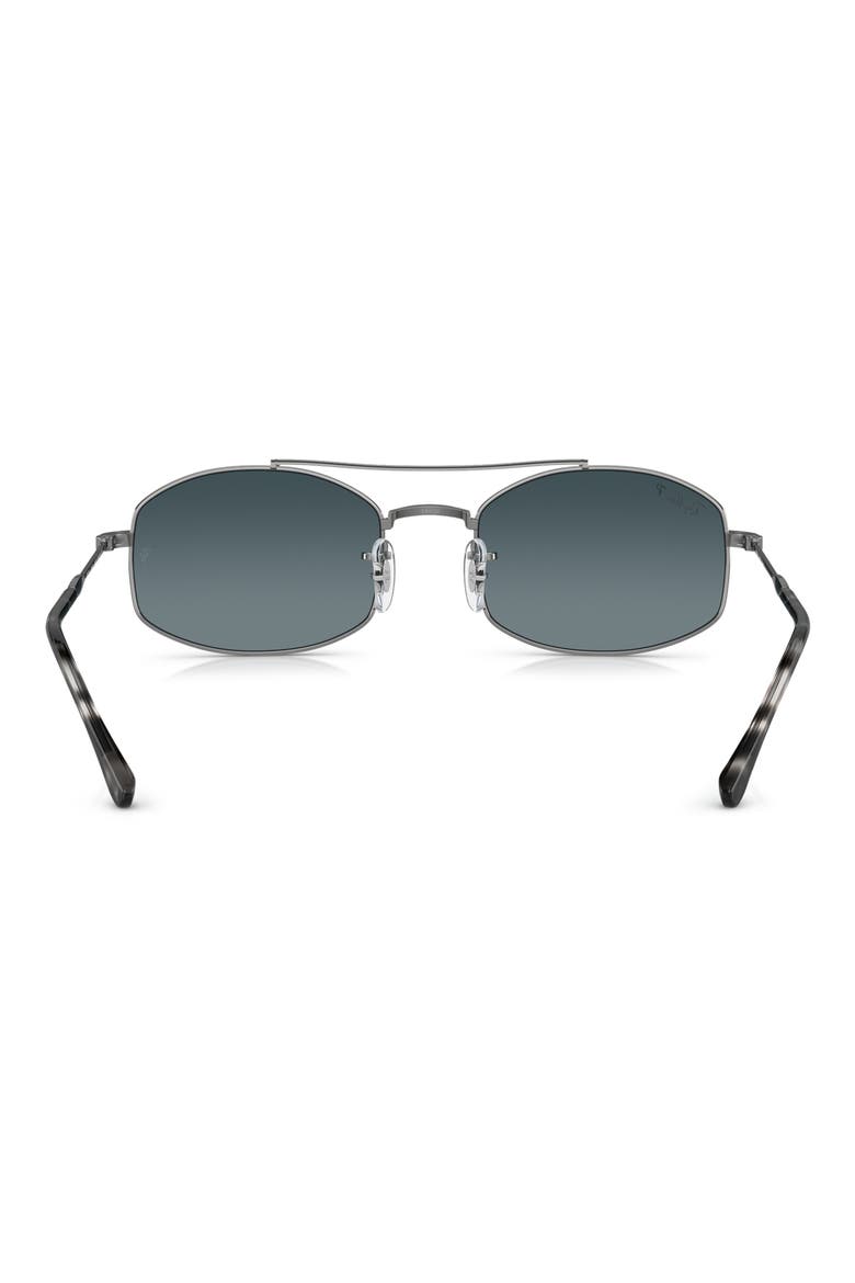 54mm Polarized Oval Sunglasses, Alternate, color, GUNMETAL