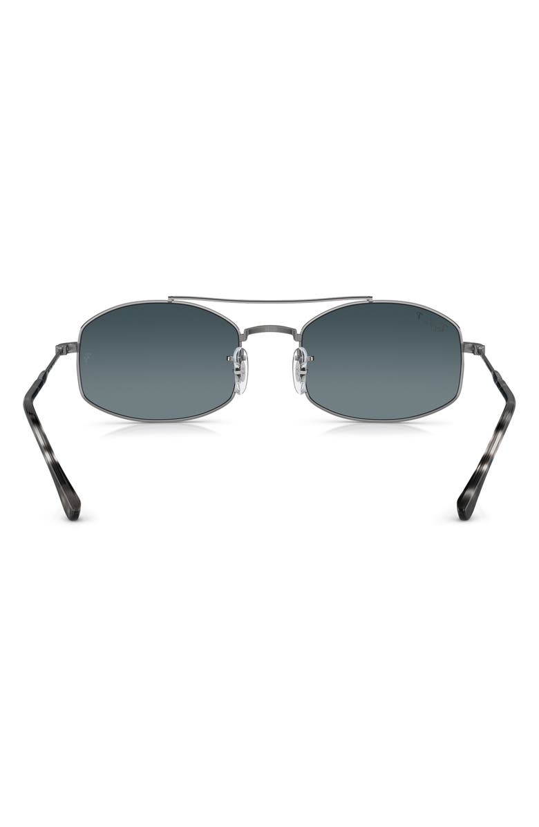 Ray-Ban 54mm Polarized Oval Sunglasses, Alternate, color, Gunmetal