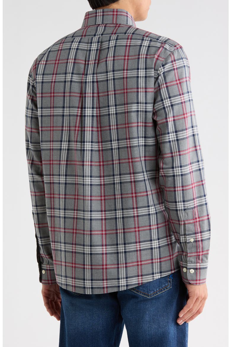 Regular Fit Plaid Cotton Sport Shirt, Alternate, color, GREY