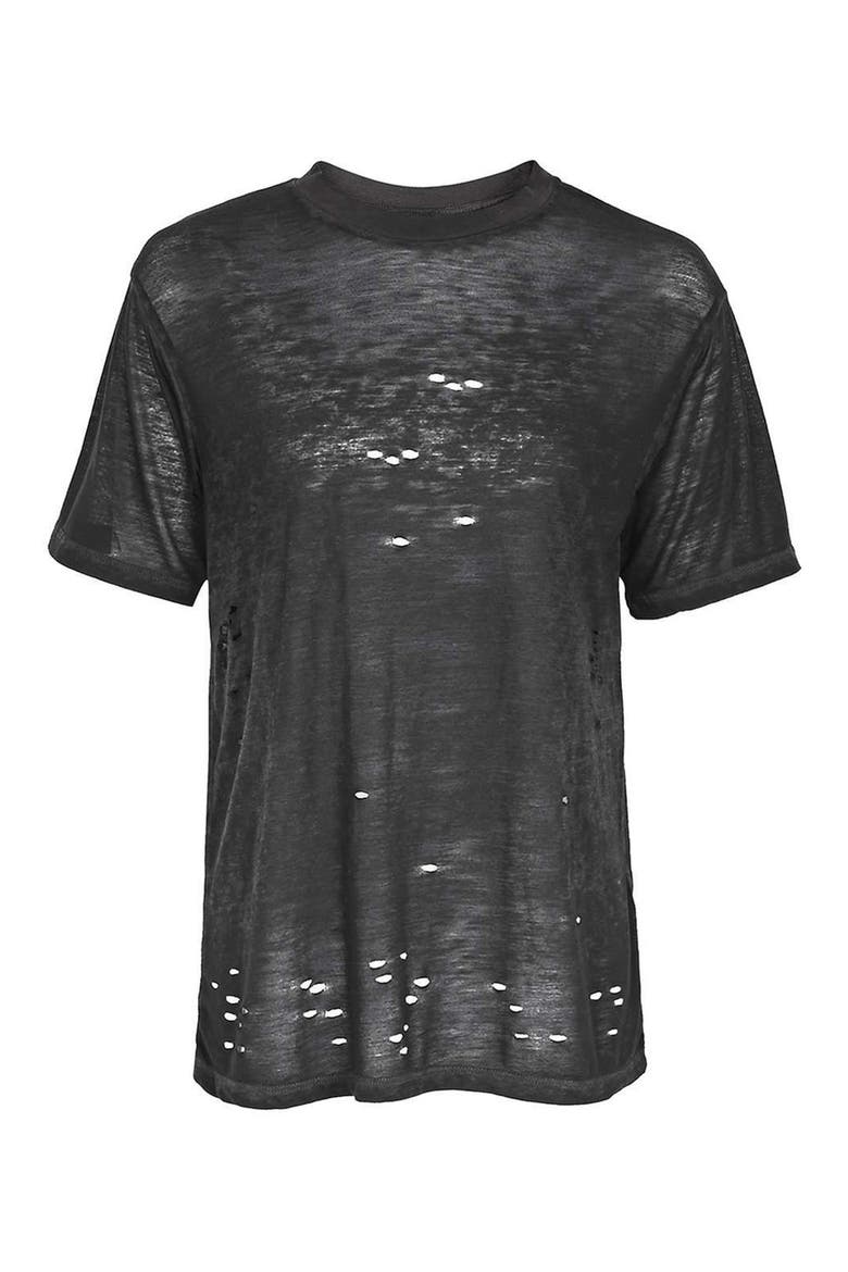 Distressed Tee, Alternate, color, BLACK