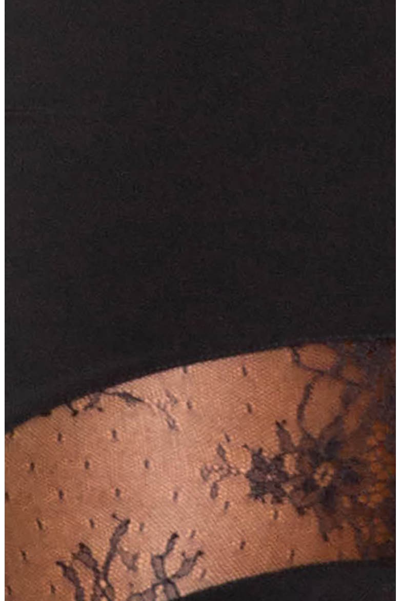 Fit & Flare Dress With Lace Inserts, Alternate, color, BLACK