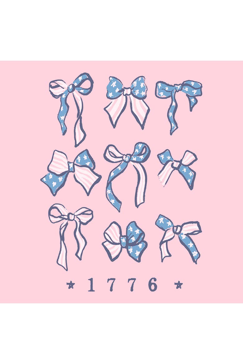 Juniors Lost Gods 1776 American Bows T Shirt, Alternate, color, Light Pink