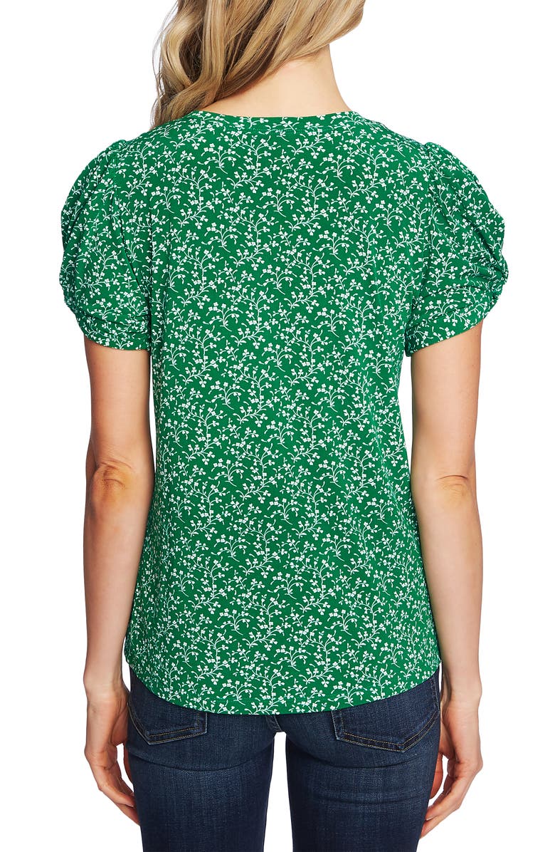 CeCe Floral Print Puff Sleeve Top, Alternate, color,