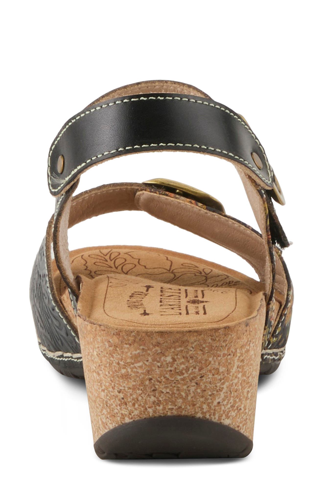 L'Artiste by Spring Step Osuna Ankle Strap Platform Sandal, Alternate, color, Black Multi