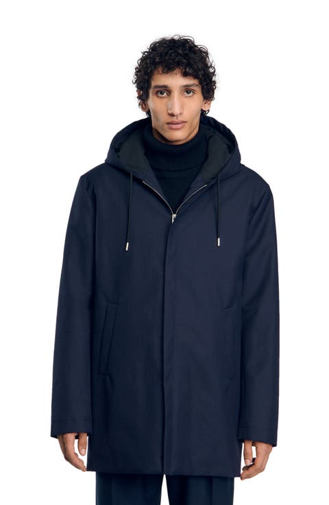 Hooded parka with zip