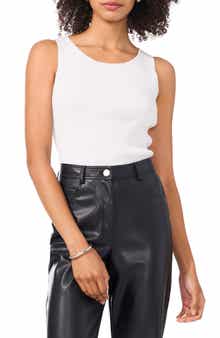 Vince Camuto Metallic Rib Sleeveless Sweater