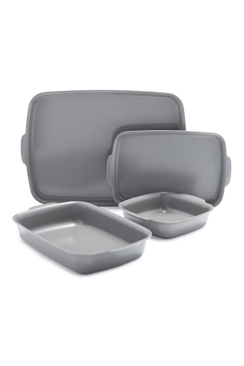 4-Piece Premiere Nonstick Ceramic Ovenware Set, Main, color, GREY