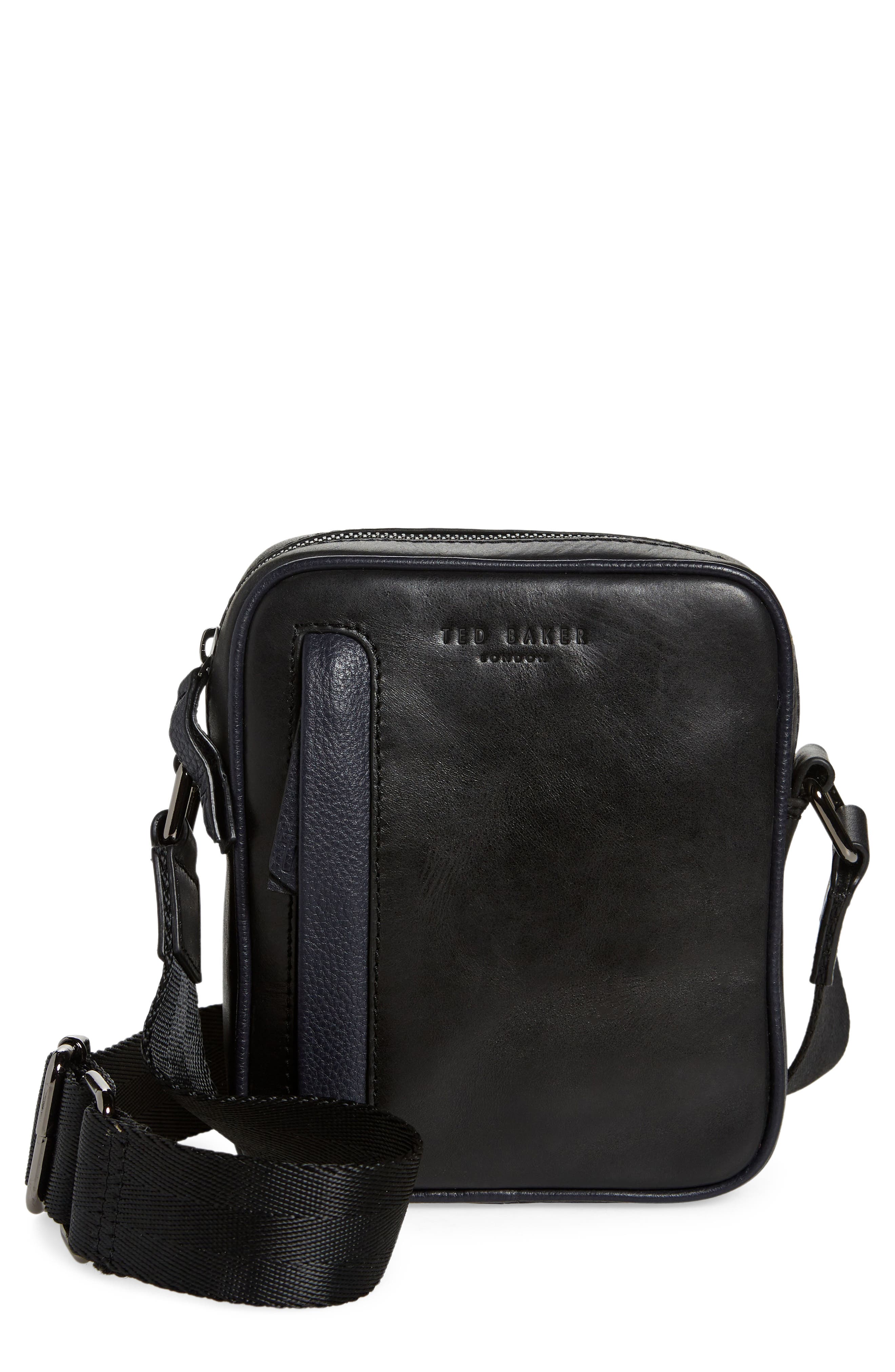 Ted Baker London Rayson Waxed Leather Crossbody Bag, Main, color, 