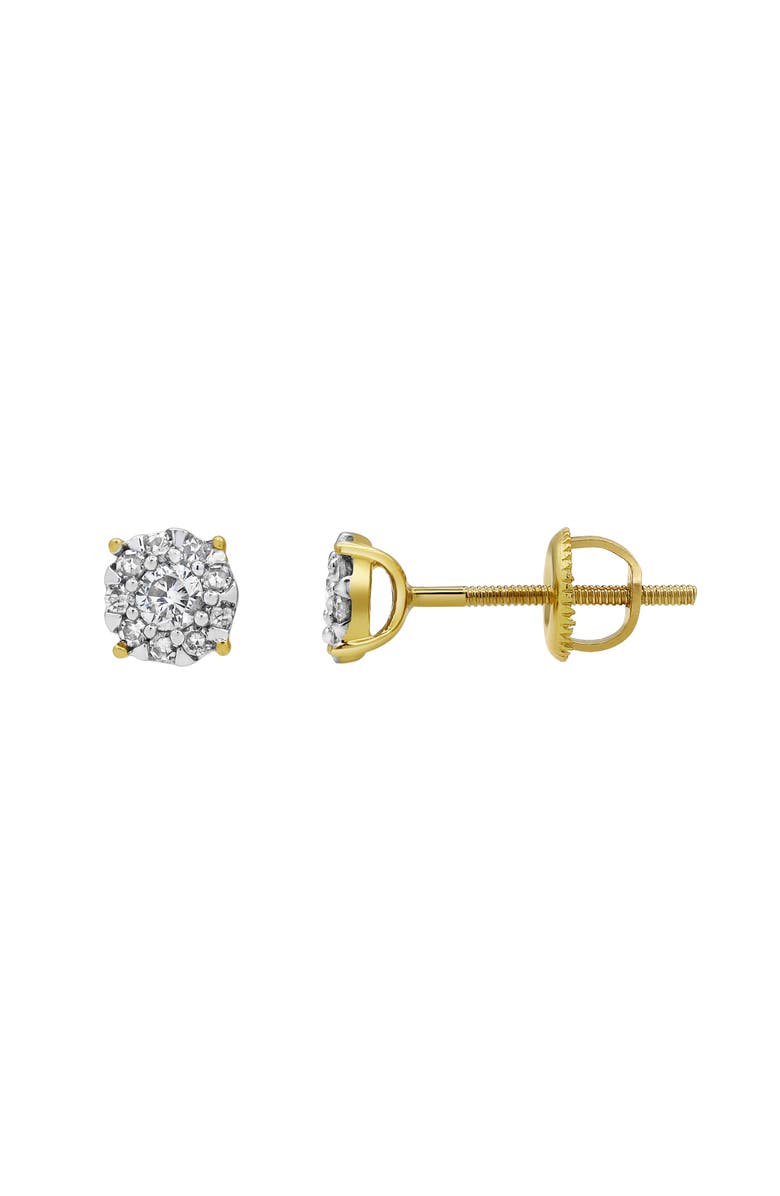 LuvMyJewelry Groove Garden 14K Yellow Gold Diamond Stud Earrings - 0.25ct., Alternate, color, 14K Yellow Gold