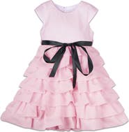 JOE-ELLA Kids' Tiered Ruffle Dress with Sash