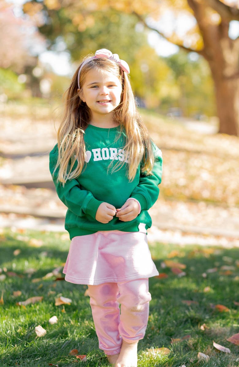 Bits & Bows I Heart Horses Sweatshirt, Alternate, color, Green