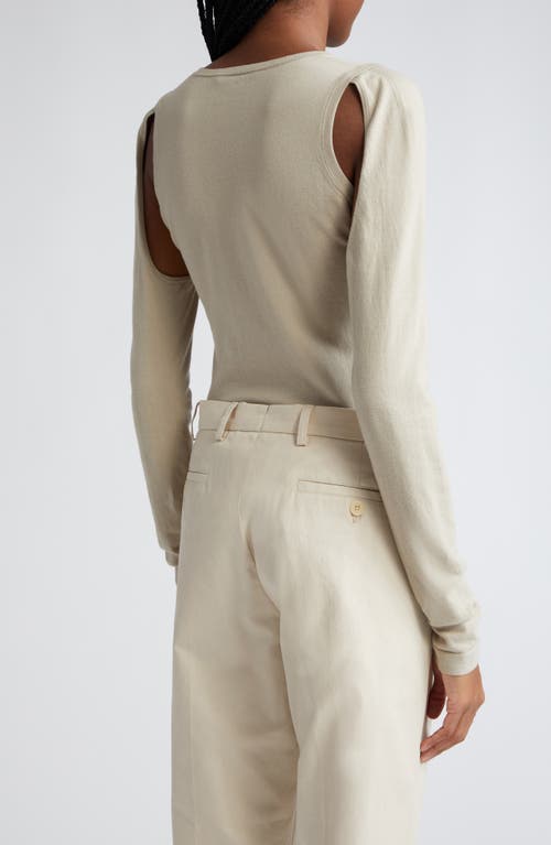 Helmut Lang Cutout Crewneck Sweater In Sand