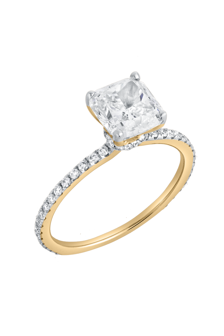 Adeline 14K Gold 2.90 Ct Cushion Lab Grown Diamond Engagement Ring, Alternate, color, 14K Yellow Gold