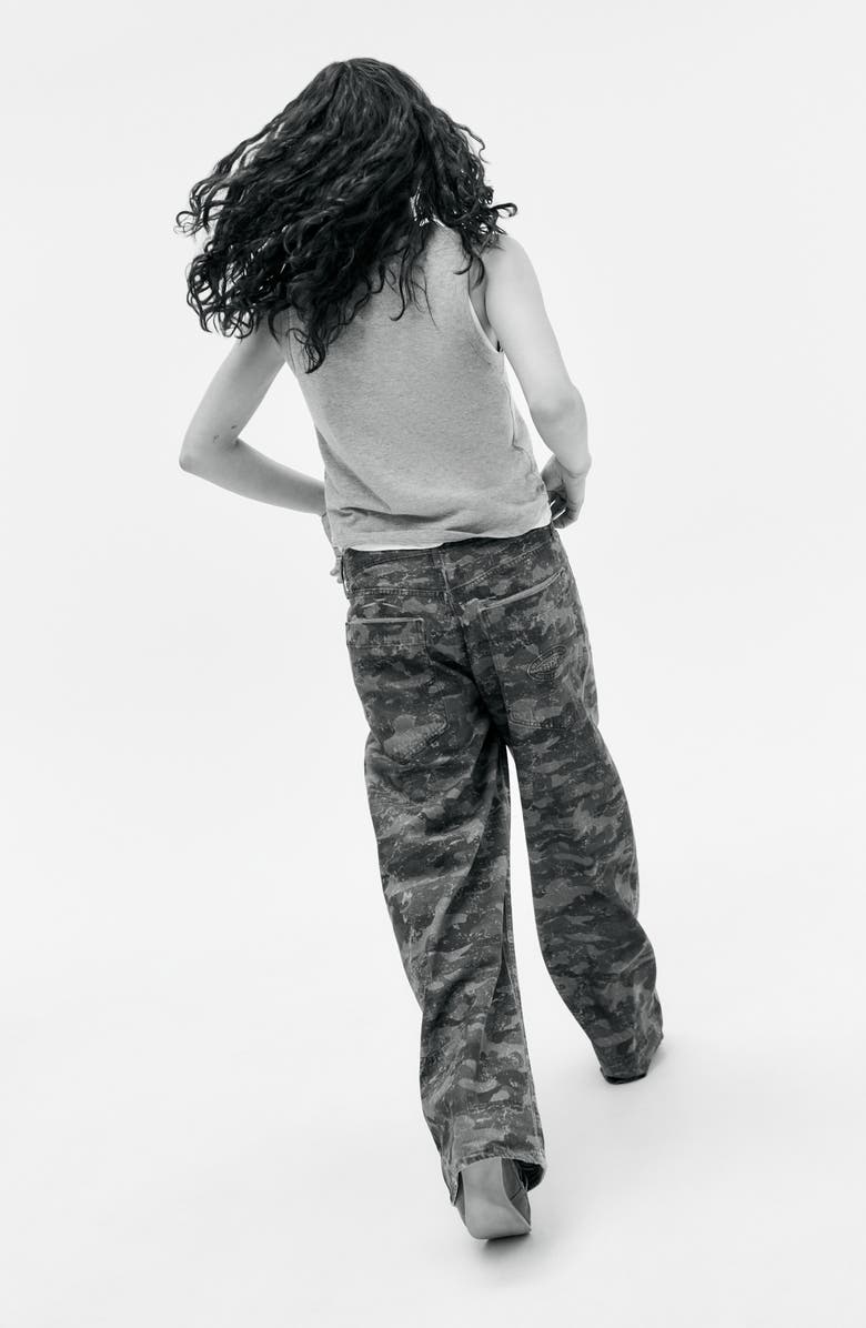 BDG Urban Outfitters Jaya Camo Low Rise Wide Leg Jeans, Alternate, color, Khaki Green