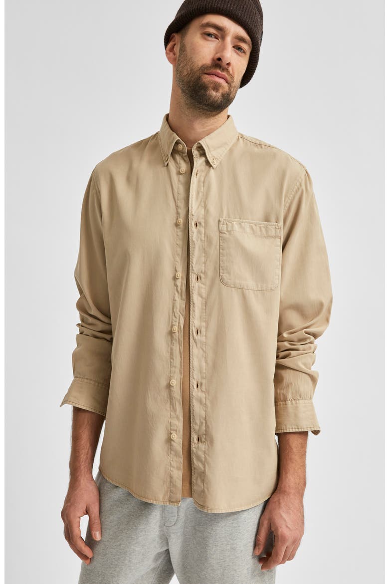 Rick Regular Fit Button-Down Shirt, Alternate, color, CROCKERY