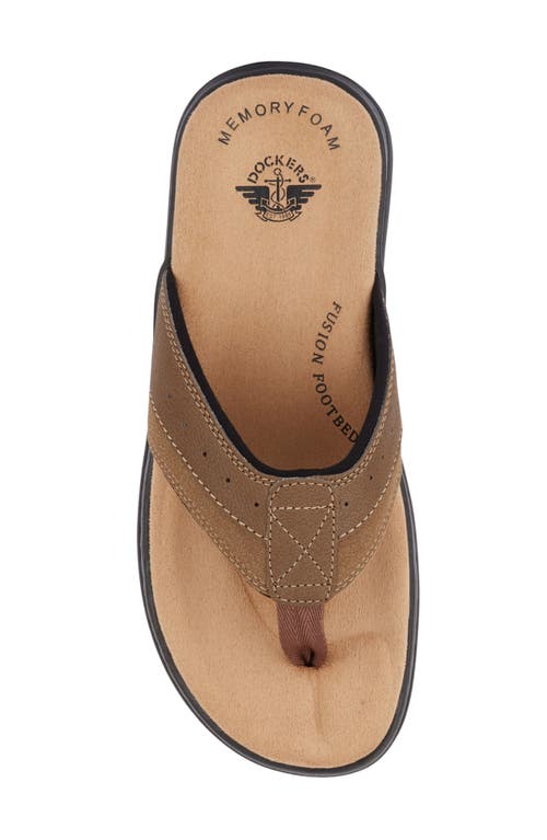 Dockers Mens Laguna Casual Flip-flop Sandal Shoe In Dark Tan