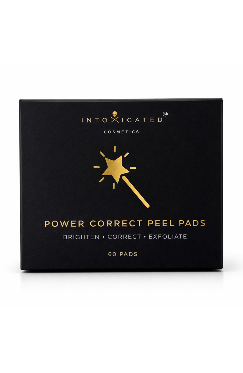 Intoxicated Cosmetics Power Correct Peel Pads | 60 Pads | Brighten, Correct and Exfolitate | Multi-Acid 12% Glycolic Pads, Alternate, color, NO COLOR