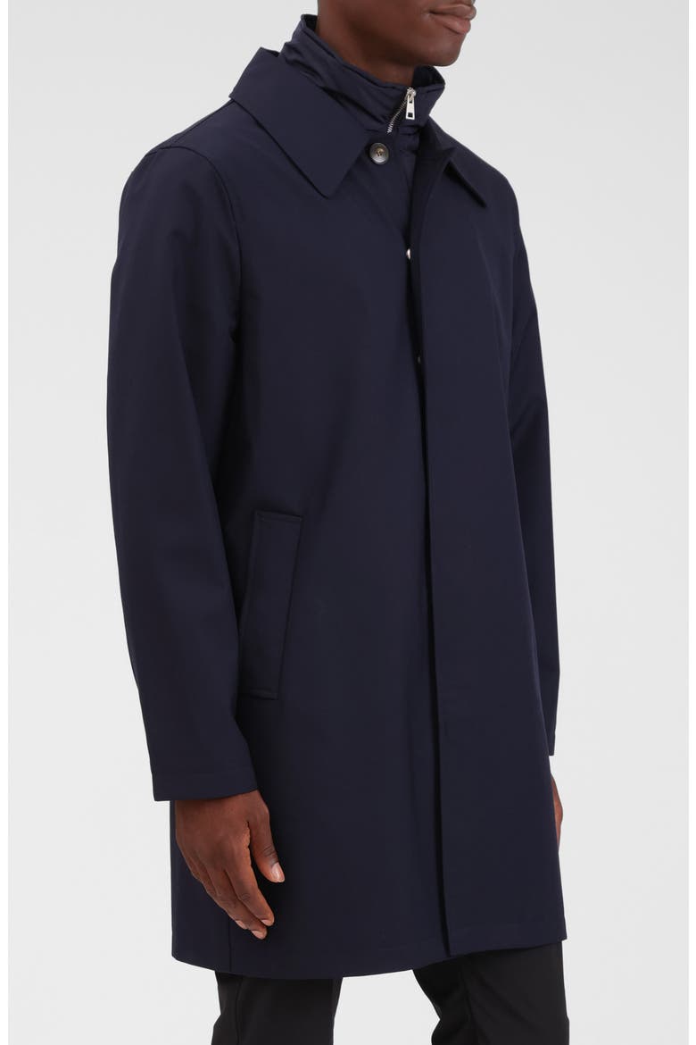 Mackintosh with Removable Quilted Bib, Alternate, color, NAVY