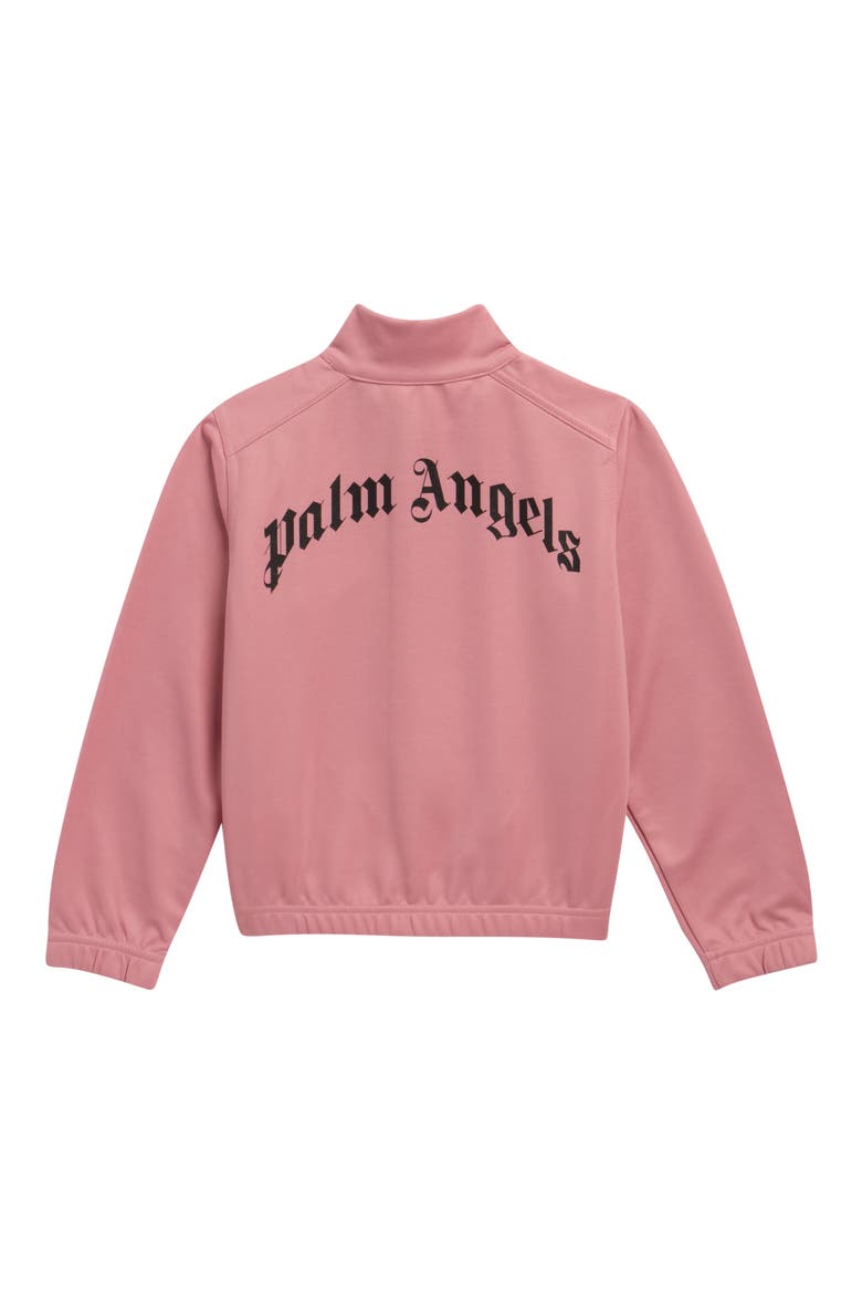 Kids' Curved Logo Crop Track Jacket, Alternate, color, ANTIQUE ROSE - OFF WHITE