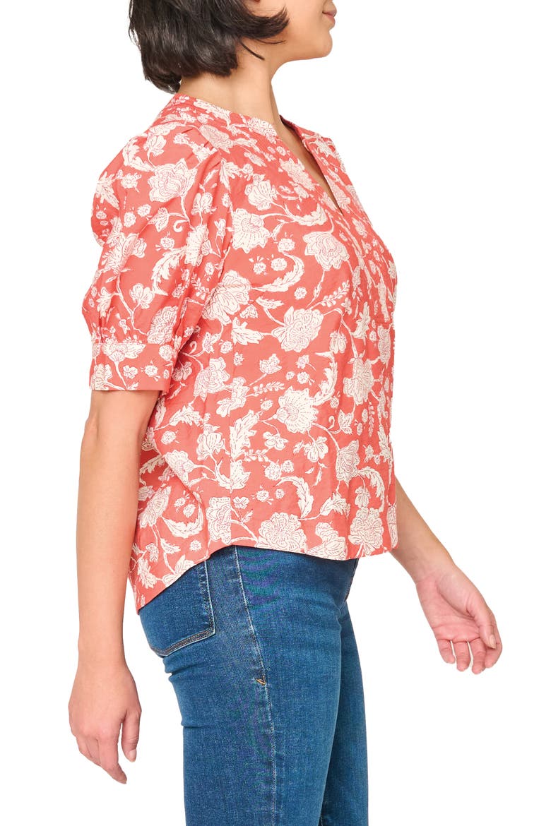 Notch Neck Pullover Top, Alternate, color, DESERT ROSE GARDEN