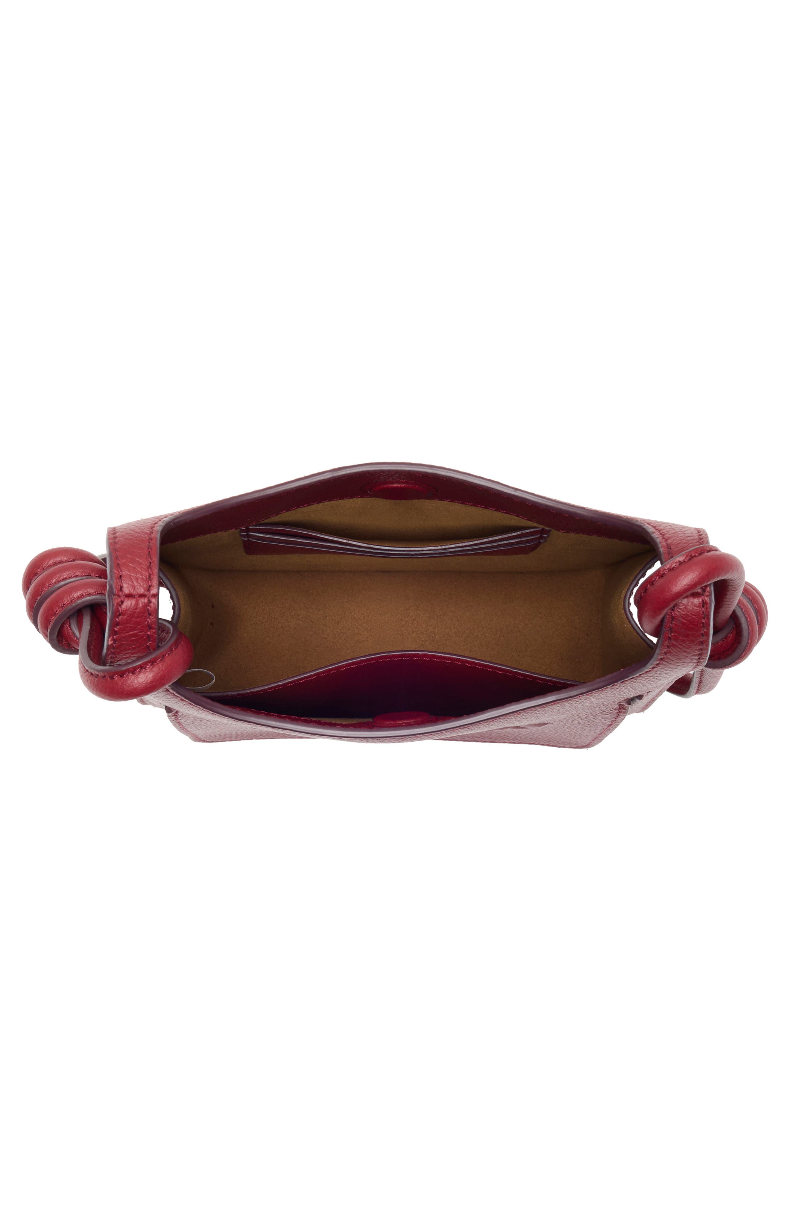 Mini Lauretos Leather Hobo Bag, Alternate, color, RED