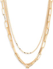 NORDSTROM RACK Layered Mixed Chain Necklace