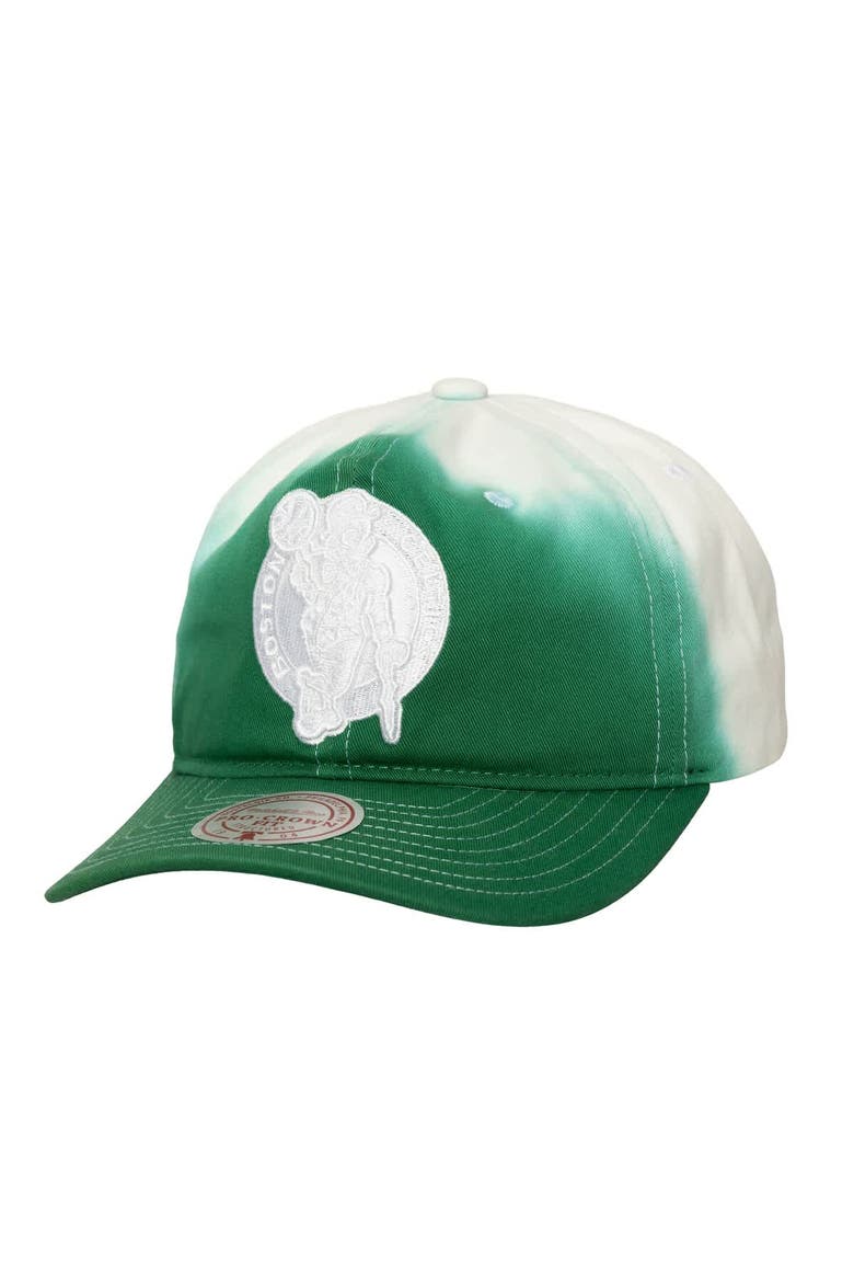 Men's Mitchell & Ness  Kelly Green/White Boston Celtics Dip Dye Pro Crown Adjustable Hat, Main, color, Kelly Green
