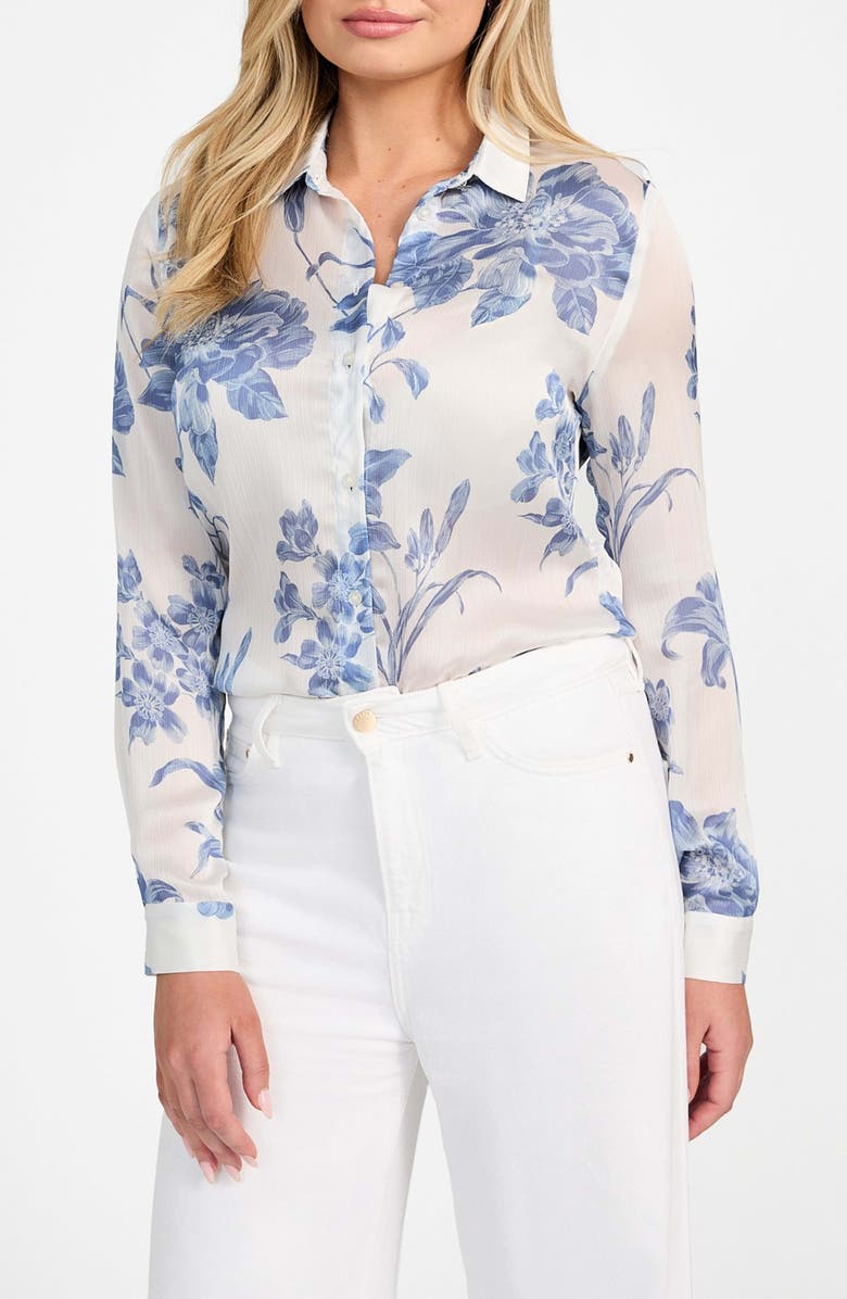 GUESS Clouis Floral Button-Up Shirt, Main, color, 