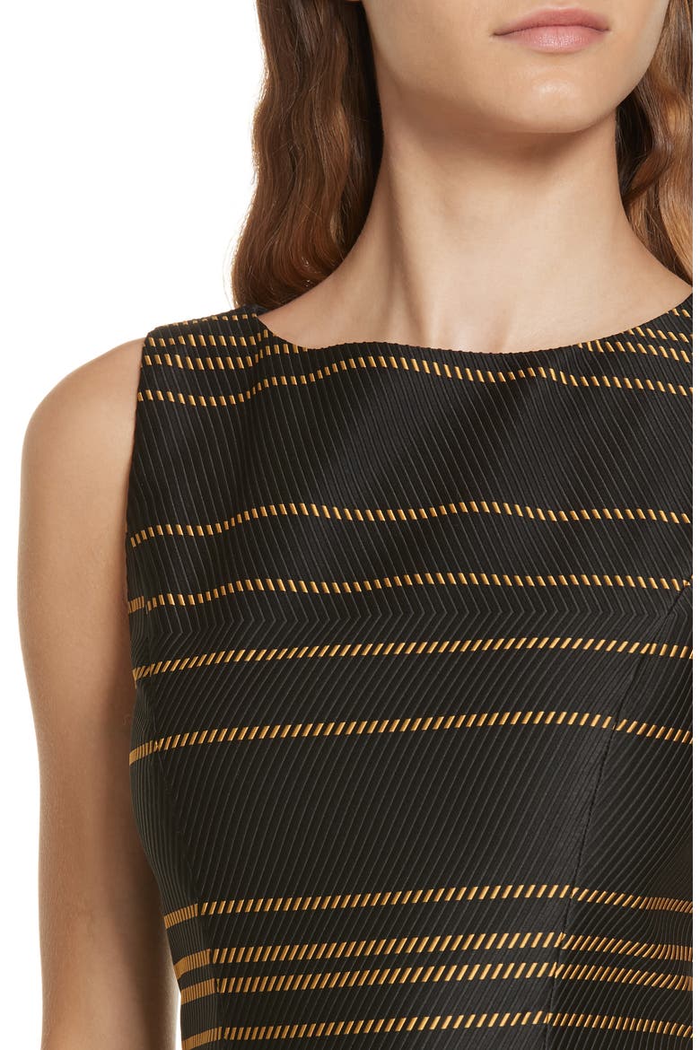 Lindsey Structured A-Line Dress, Alternate, color, BLACK / YELLOW