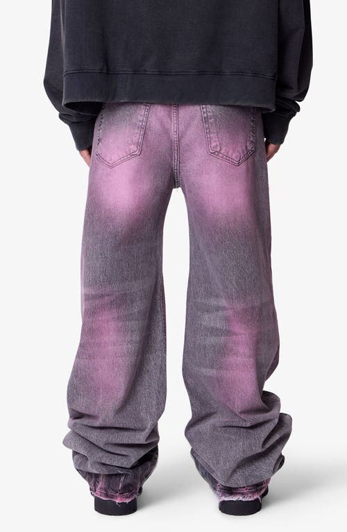 Mnml Void Distressed Spray Baggy Jeans In Black