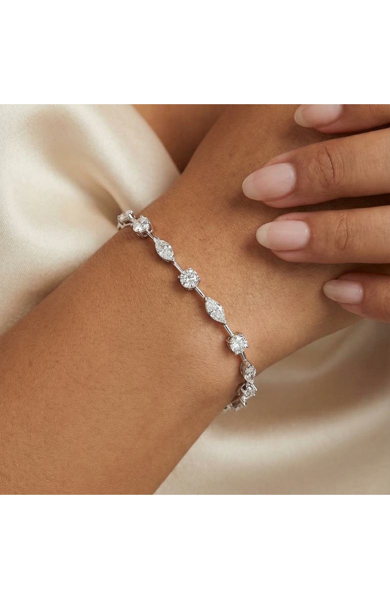 Bliss Diamond 8Ct Mixed Cut Diamond Tennis Bracelet 7" 14k Gold Lab Grown, Alternate, color, 14K White Gold