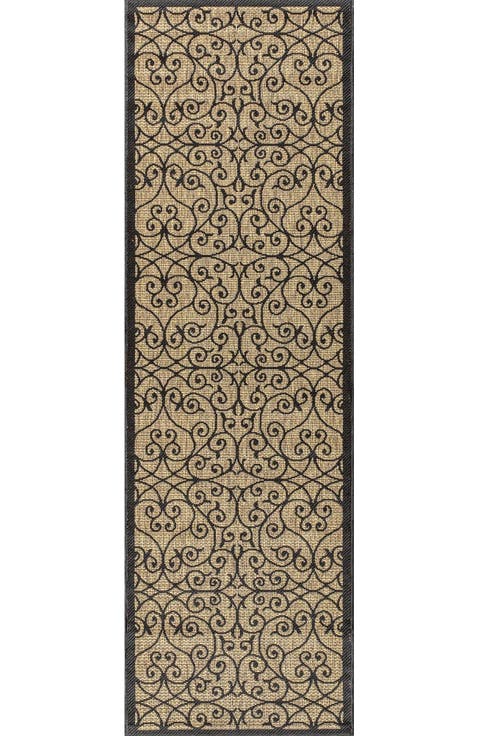 Madrid Vintage Filigree Textured Weave Indoor/Outdoor Area Rug