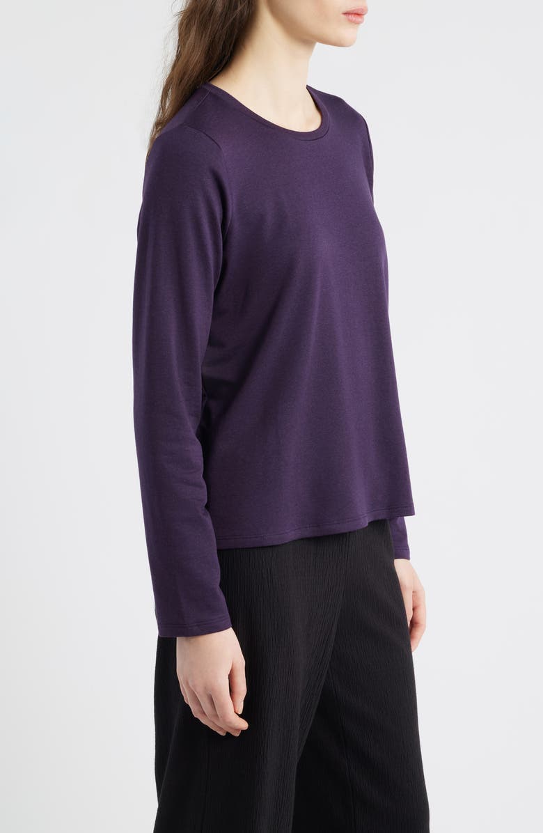 Eileen Fisher Crewneck Top, Alternate, color, Aubergine