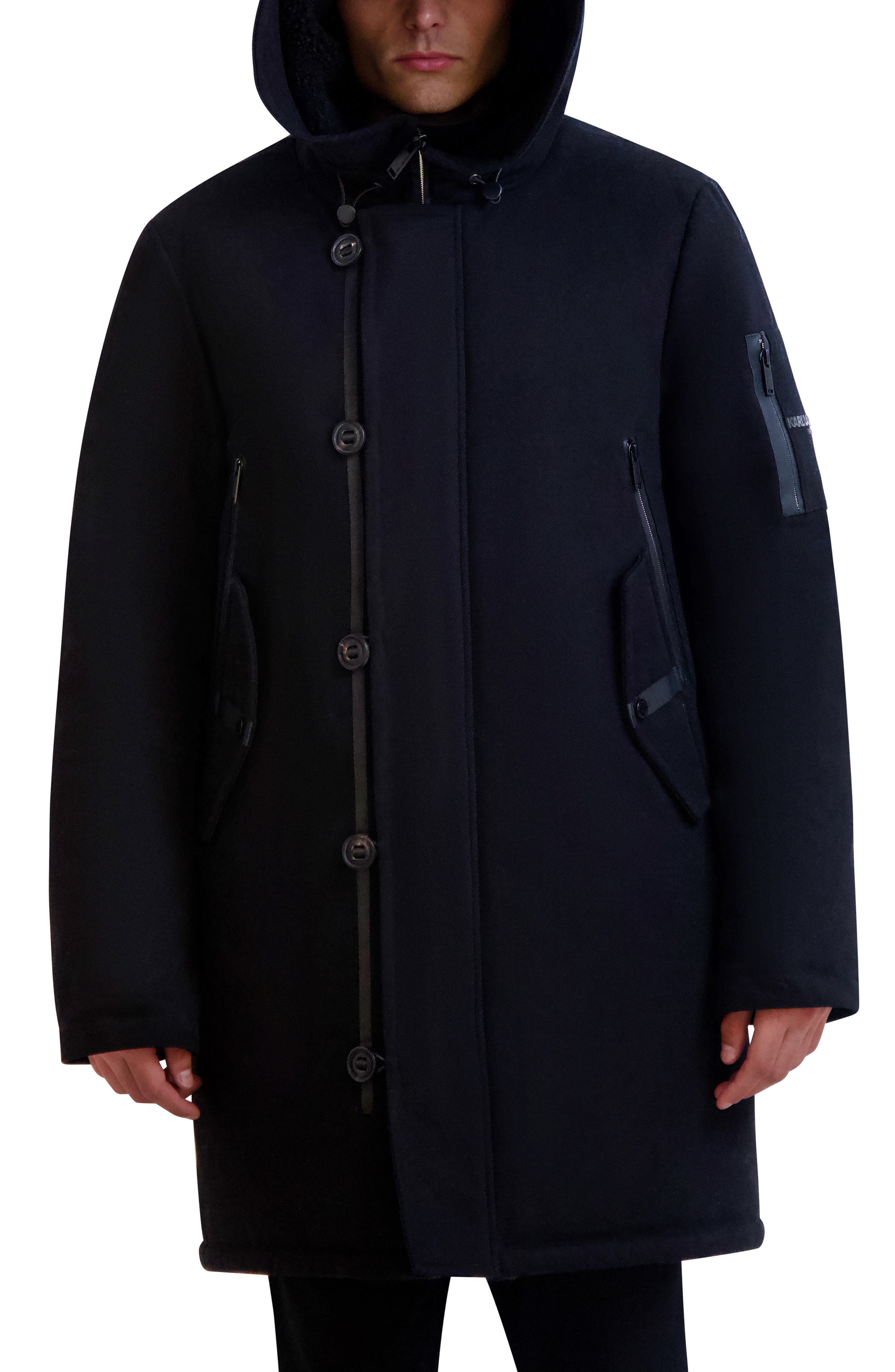 KARL LAGERFELD PARIS Faux Fur Lined Coat