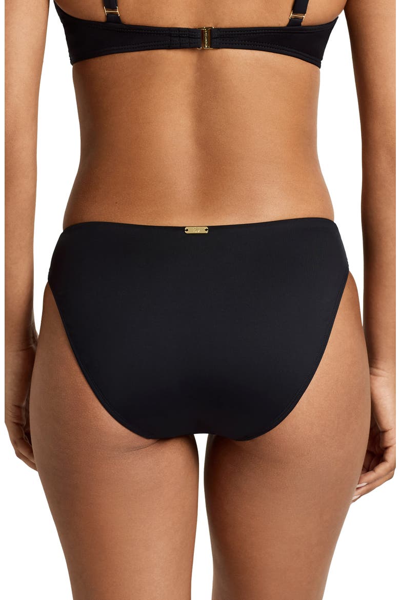 Curved Waist Bikini Bottoms, Alternate, color, BLACK