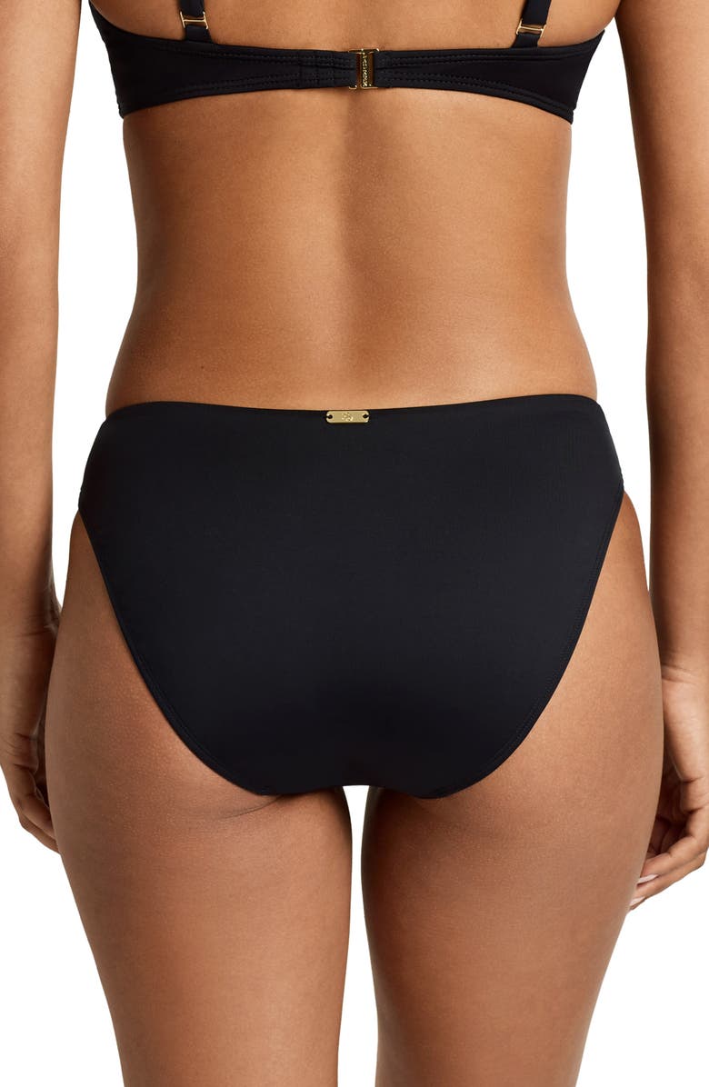 Lauren Ralph Lauren Curved Waist Bikini Bottoms, Alternate, color, Black