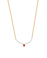 Fable England Love Heart Pearl Necklace