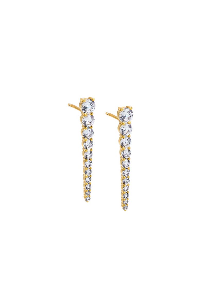 BY ADINA EDEN Graduated Tennis Drop Stud Earring, Main, color, Gold