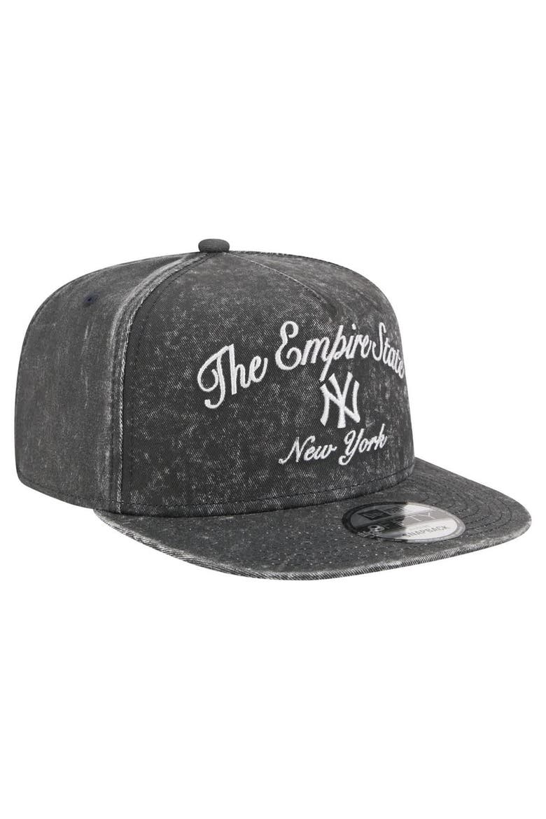 Men's New Era Black New York Yankees City Slogan A-Frame 9FIFTY Snapback Hat, Alternate, color, Black