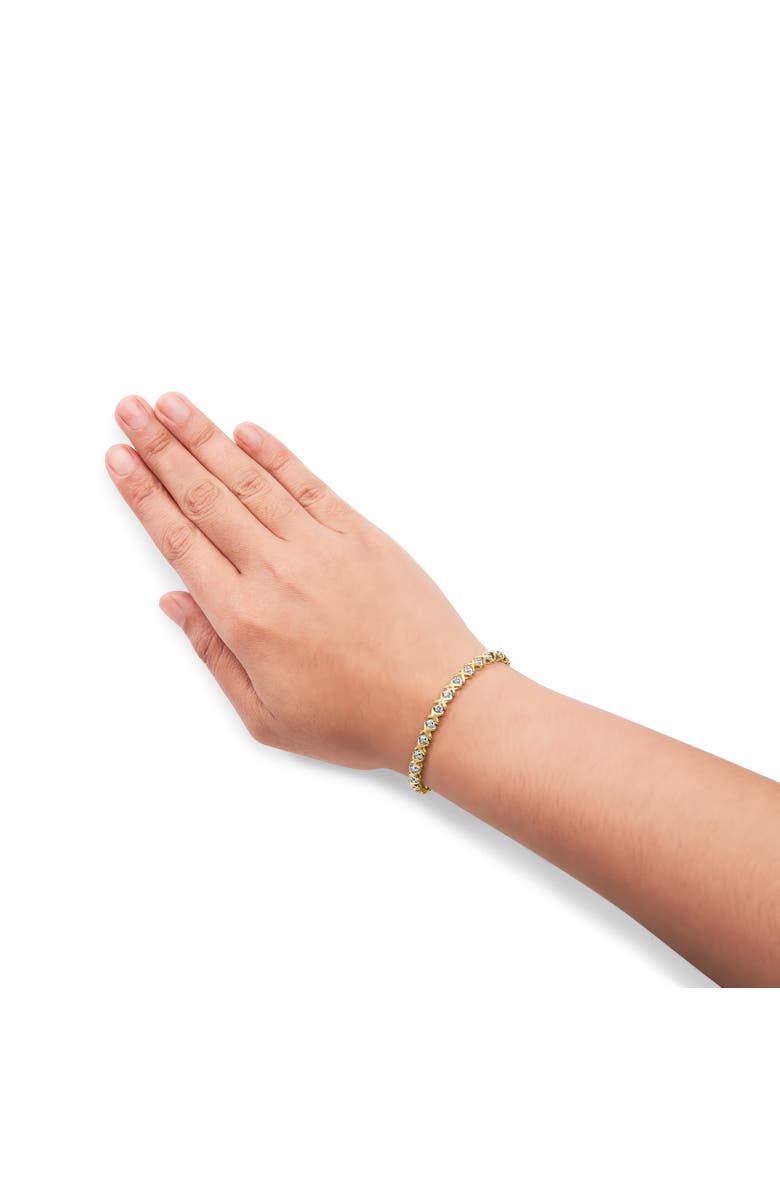 Haus of Brilliance 10K Yellow Gold 1/2 Cttw Diamond Alternating X-Link Bracelet, Alternate, color, Yellow Gold