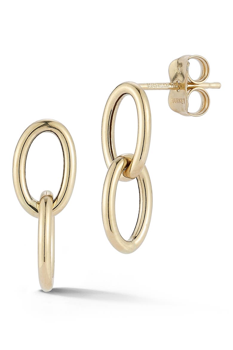 Link Drop Earrings, Main, color, GOLD