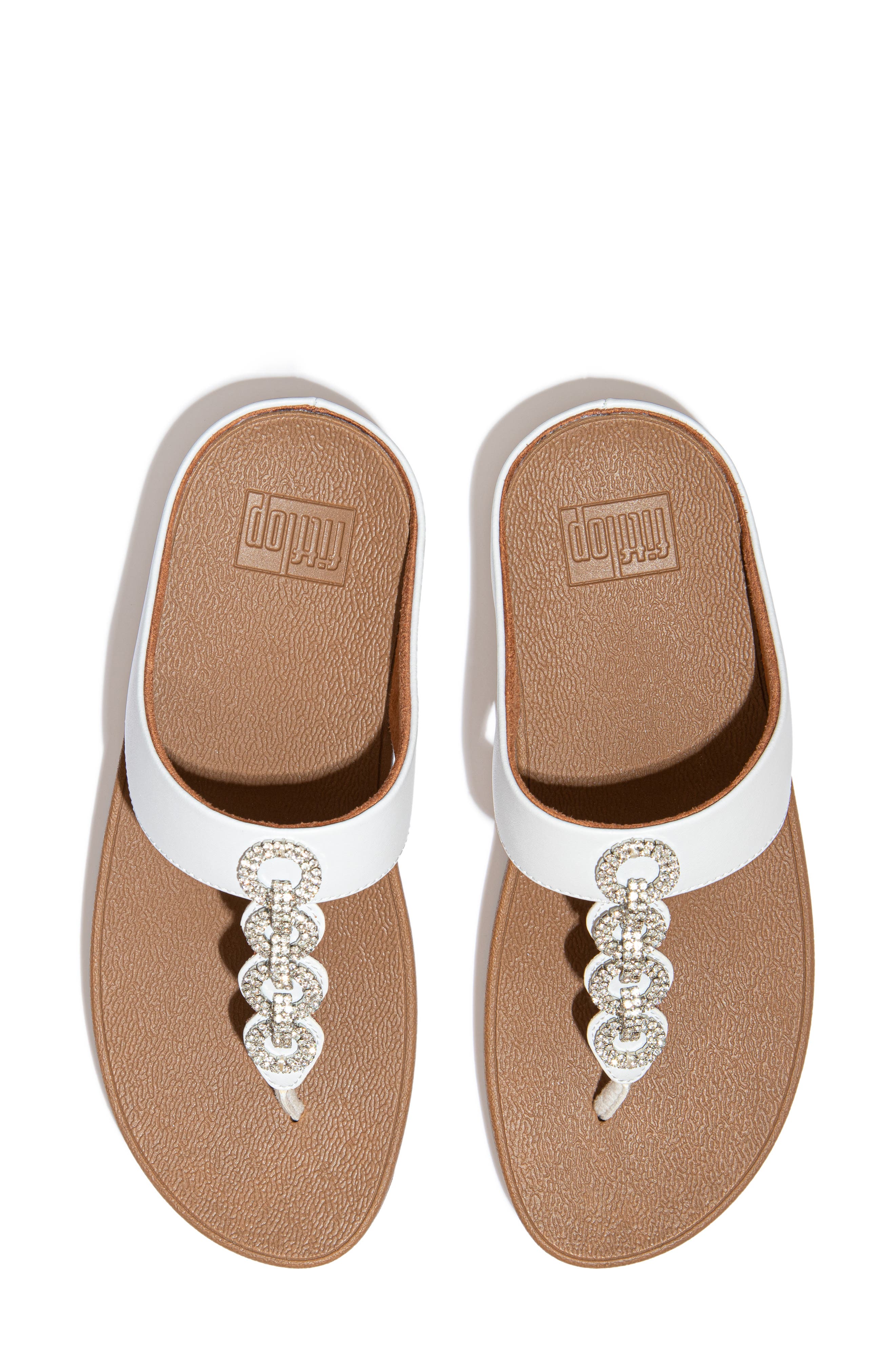 FitFlop Fino Crystal Embellished Thong Platform Sandal, Alternate, color, Urban White
