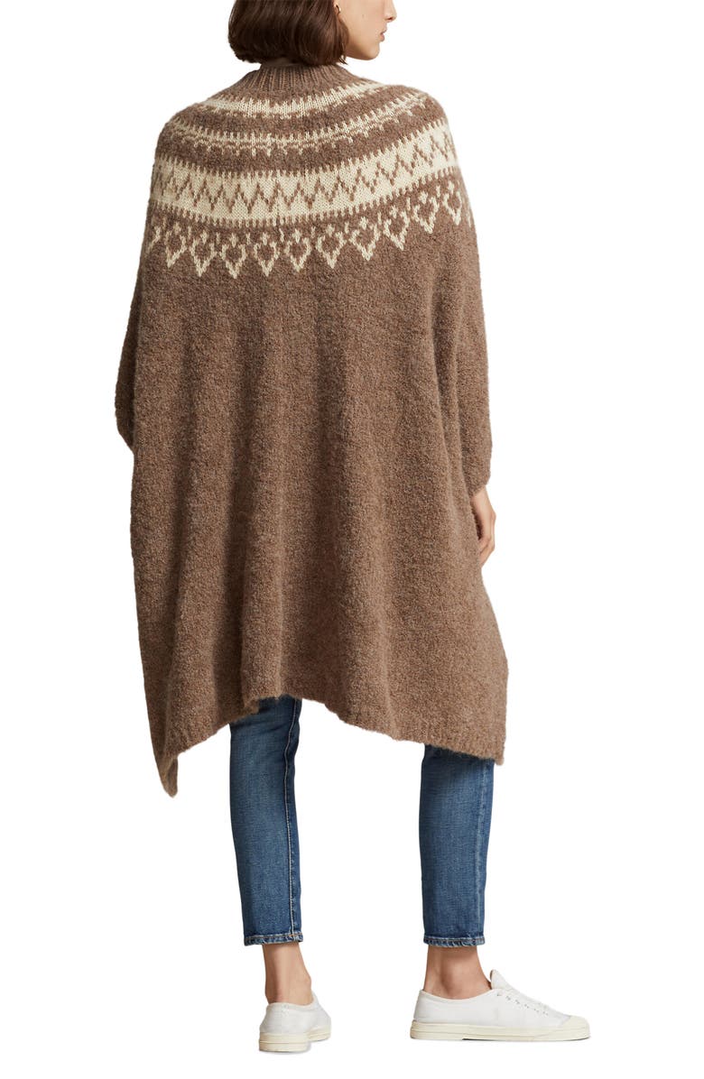 Polo Ralph Lauren Fair Isle Wool Blend Cape Cardigan, Alternate, color,